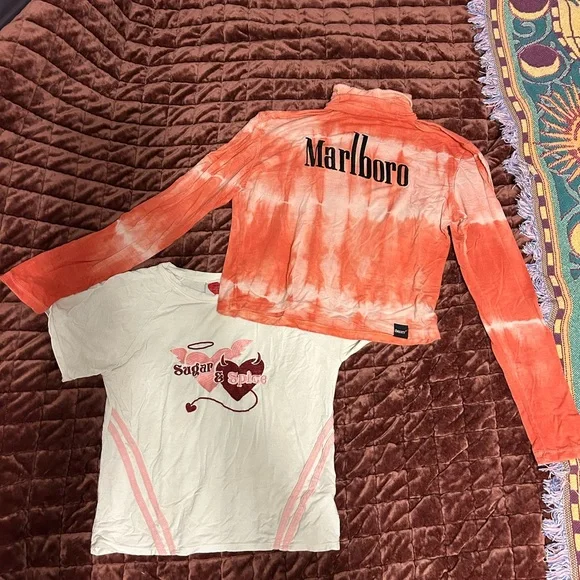 OMIGHTY size large graphic crop tops - Picture 1 of 1